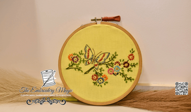 A butterfly on a flower branch: Art ID –&nbsp;EM-AR0000161