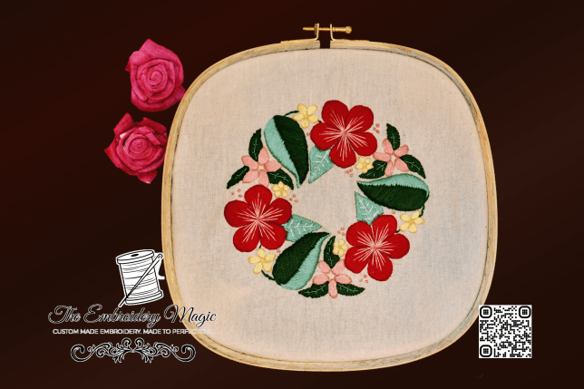 Red flowers arranged in a circle: Art ID –&nbsp;EM-AR0000168