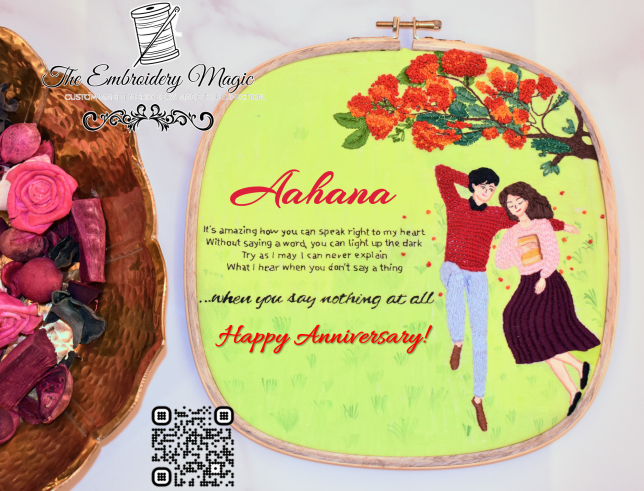 Customizable Anniversary gift – with a few lines from a popular romantic song –&nbsp;EM-AR0000172